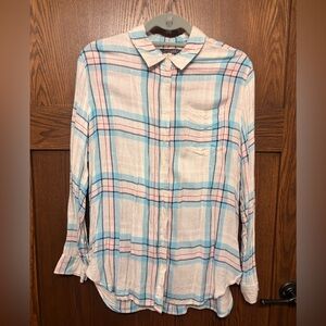 Joules Pastel Plaid Button Down Shirt